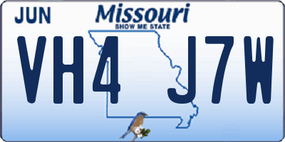 MO license plate VH4J7W
