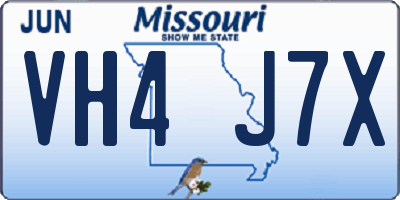 MO license plate VH4J7X