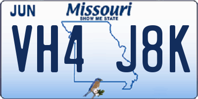 MO license plate VH4J8K