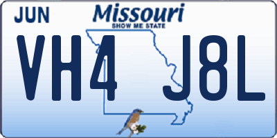 MO license plate VH4J8L