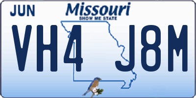 MO license plate VH4J8M