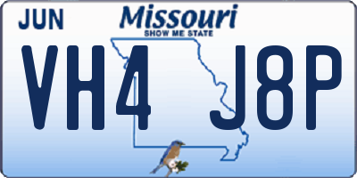 MO license plate VH4J8P