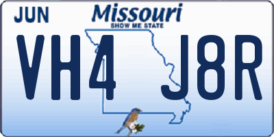 MO license plate VH4J8R