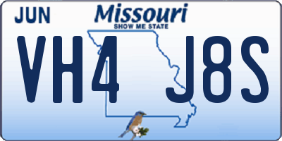 MO license plate VH4J8S