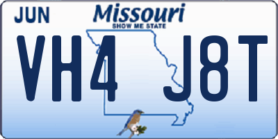 MO license plate VH4J8T
