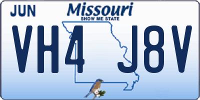 MO license plate VH4J8V