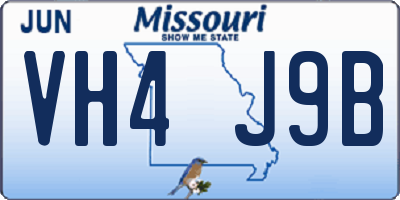 MO license plate VH4J9B