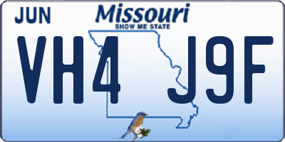 MO license plate VH4J9F