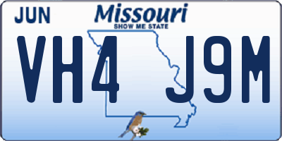 MO license plate VH4J9M