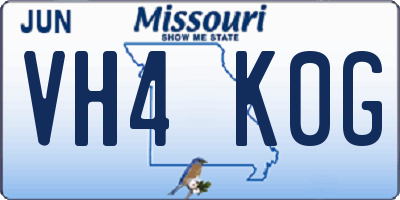 MO license plate VH4K0G