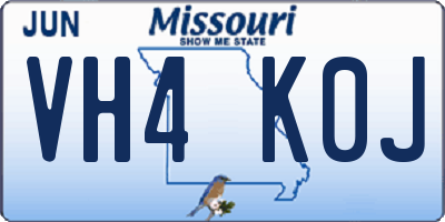 MO license plate VH4K0J