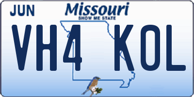 MO license plate VH4K0L
