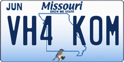 MO license plate VH4K0M