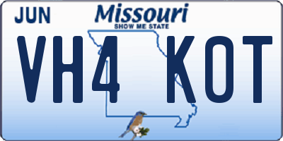 MO license plate VH4K0T