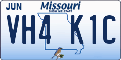 MO license plate VH4K1C