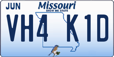 MO license plate VH4K1D