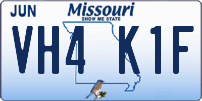 MO license plate VH4K1F