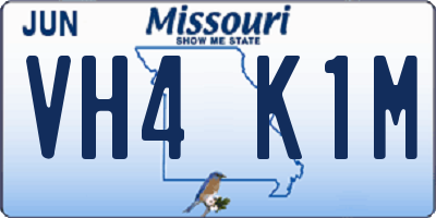 MO license plate VH4K1M