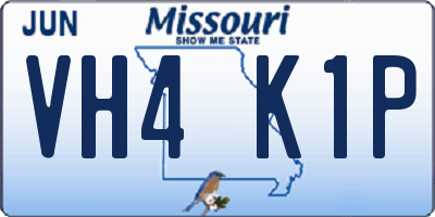 MO license plate VH4K1P