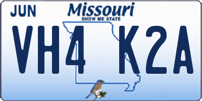 MO license plate VH4K2A