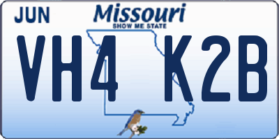 MO license plate VH4K2B