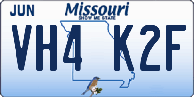 MO license plate VH4K2F
