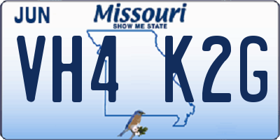 MO license plate VH4K2G