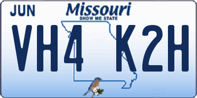 MO license plate VH4K2H