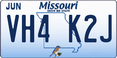 MO license plate VH4K2J