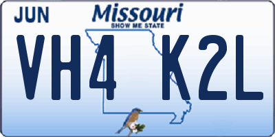 MO license plate VH4K2L