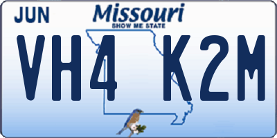 MO license plate VH4K2M