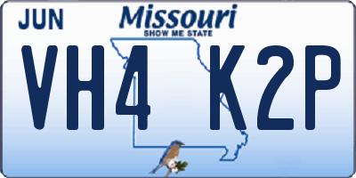 MO license plate VH4K2P