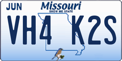 MO license plate VH4K2S
