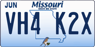 MO license plate VH4K2X
