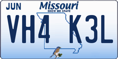 MO license plate VH4K3L