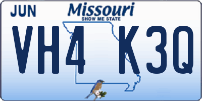 MO license plate VH4K3Q