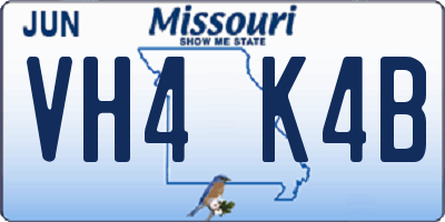 MO license plate VH4K4B