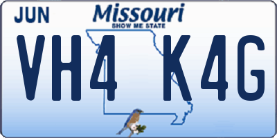 MO license plate VH4K4G