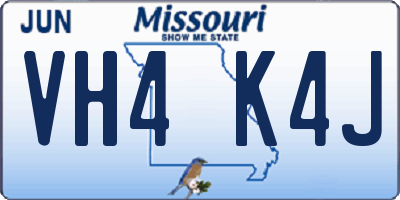 MO license plate VH4K4J