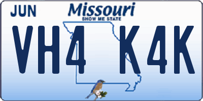 MO license plate VH4K4K