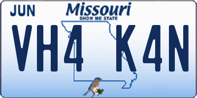 MO license plate VH4K4N