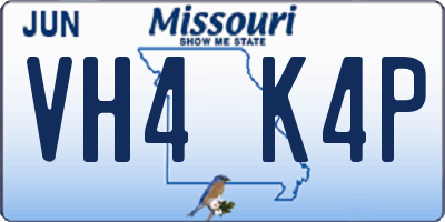 MO license plate VH4K4P