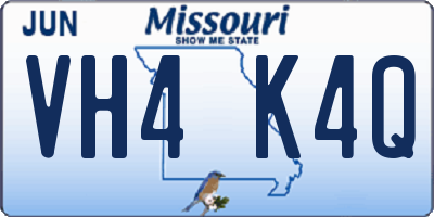 MO license plate VH4K4Q