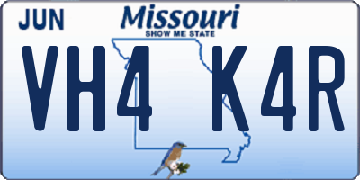 MO license plate VH4K4R