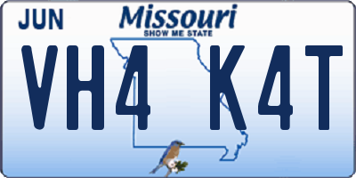 MO license plate VH4K4T