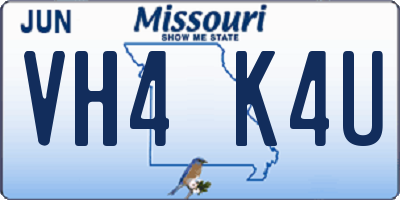 MO license plate VH4K4U