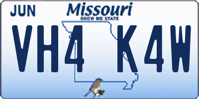 MO license plate VH4K4W