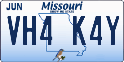 MO license plate VH4K4Y