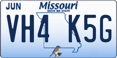 MO license plate VH4K5G