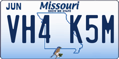 MO license plate VH4K5M